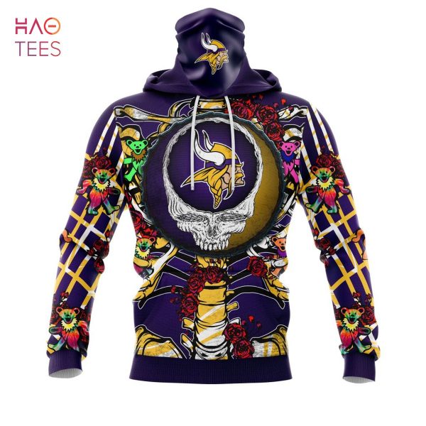 BEST NFL Minnesota Vikings Mix Grateful Dead, Personalized Name & Number Specialized Concepts Kits 3D Hoodie