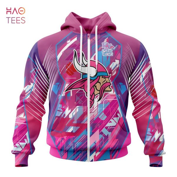 BEST NFL Minnesota Vikings, Specialized Design I Pink I Can! Fearless Again Breast Cancer 3D Hoodie
