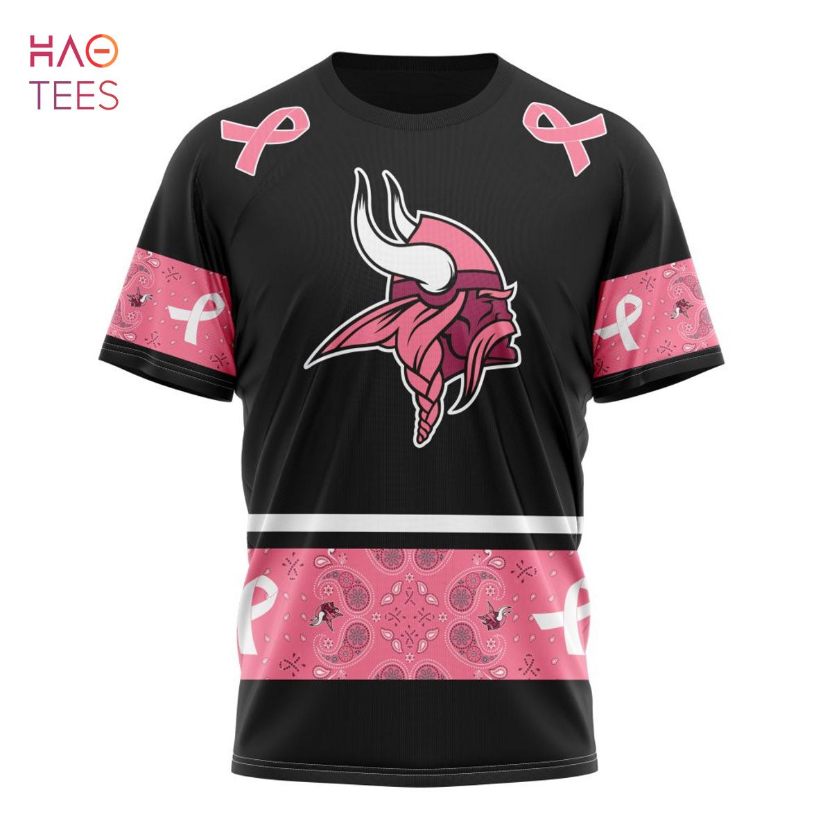 BEST NFL Minnesota Vikings, Specialized Design In Classic Style With Paisley! IN OCTOBER WE WEAR PINK BREAST CANCER 3D Hoodie