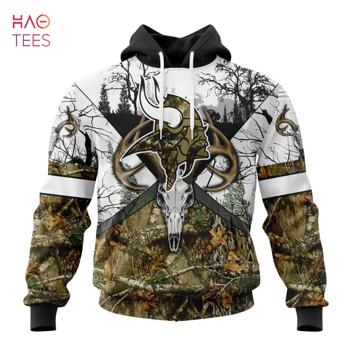 Minnesota Vikings Camouflage Veteran Lightweight Polyester 3D Printed Hoodie