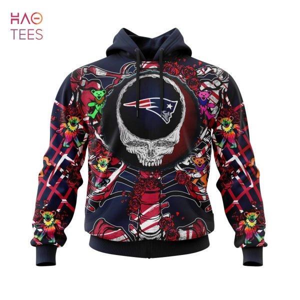 BEST NFL New England Patriots Mix Grateful Dead, Personalized Name & Number Specialized Concepts Kits 3D Hoodie