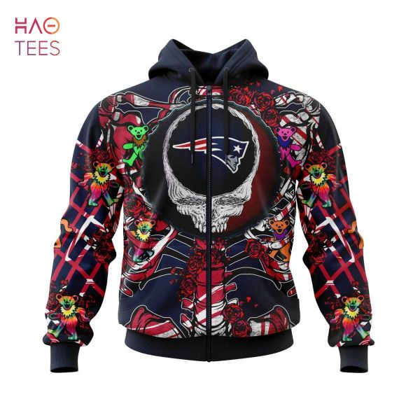 BEST NFL New England Patriots Mix Grateful Dead, Personalized Name & Number Specialized Concepts Kits 3D Hoodie