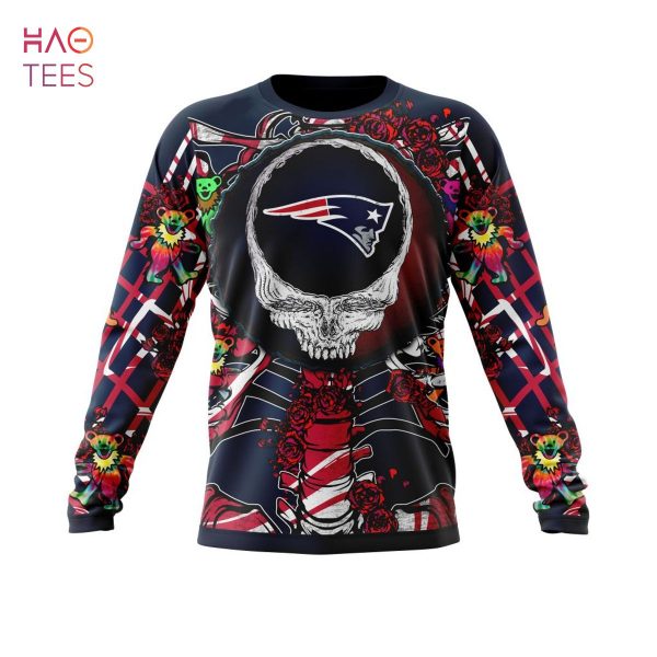 BEST NFL New England Patriots Mix Grateful Dead, Personalized Name & Number Specialized Concepts Kits 3D Hoodie