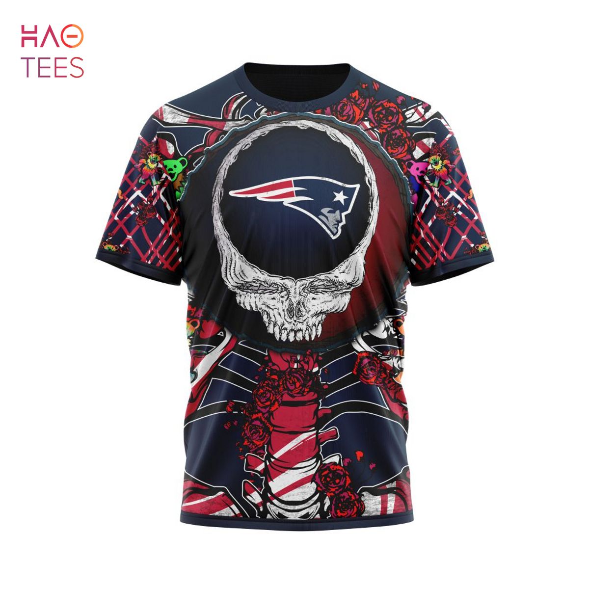 BEST NFL New England Patriots Mix Grateful Dead, Personalized Name & Number Specialized Concepts Kits 3D Hoodie