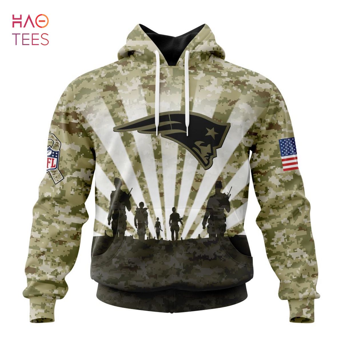 BEST NFL New England Patriots Salute To Service - Honor Veterans And Their  Families 3D Hoodie