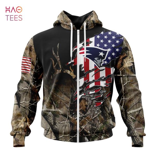 BEST NFL New England Patriots Special Camo Realtree Hunting 3D Hoodie
