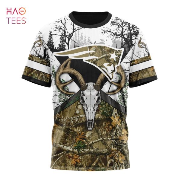 BEST NFL New England Patriots, Specialized Specialized Design Wih Deer Skull And Forest Pattern For Go Hunting 3D Hoodie