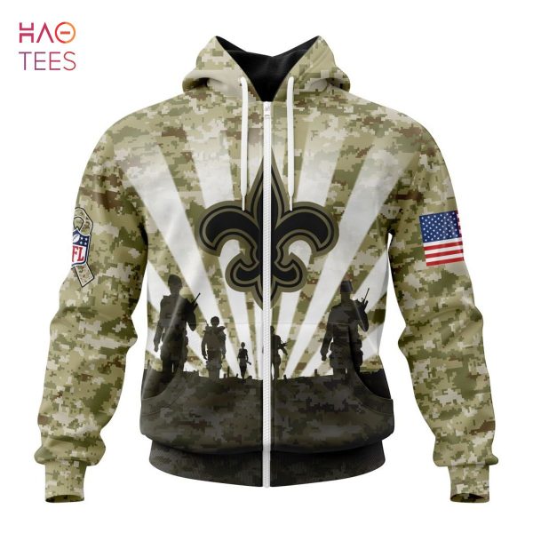 BEST NFL New Orleans Saints Salute To Service – Honor Veterans And Their Families 3D Hoodie