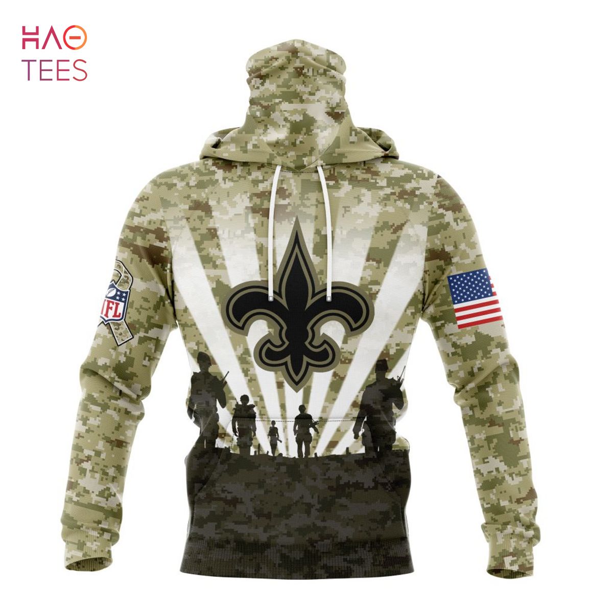 BEST NFL New Orleans Saints Salute To Service - Honor Veterans And Their Families 3D Hoodie