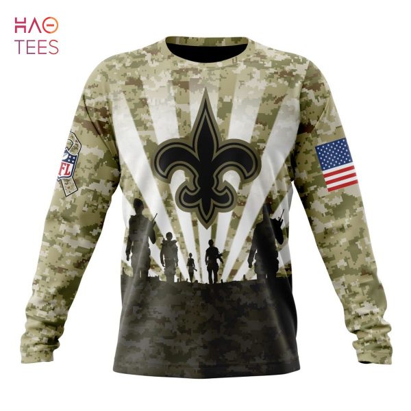 BEST NFL New Orleans Saints Salute To Service – Honor Veterans And Their Families 3D Hoodie