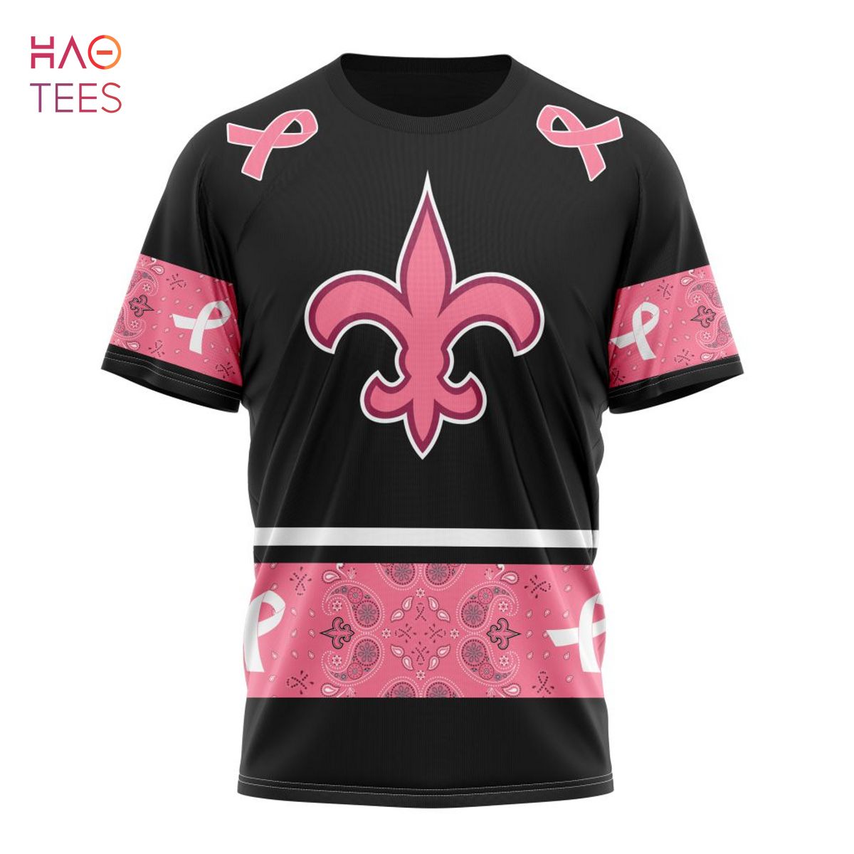 BEST NFL New Orleans Saints, Specialized Design In Classic Style With Paisley! IN OCTOBER WE WEAR PINK BREAST CANCER 3D Hoodie