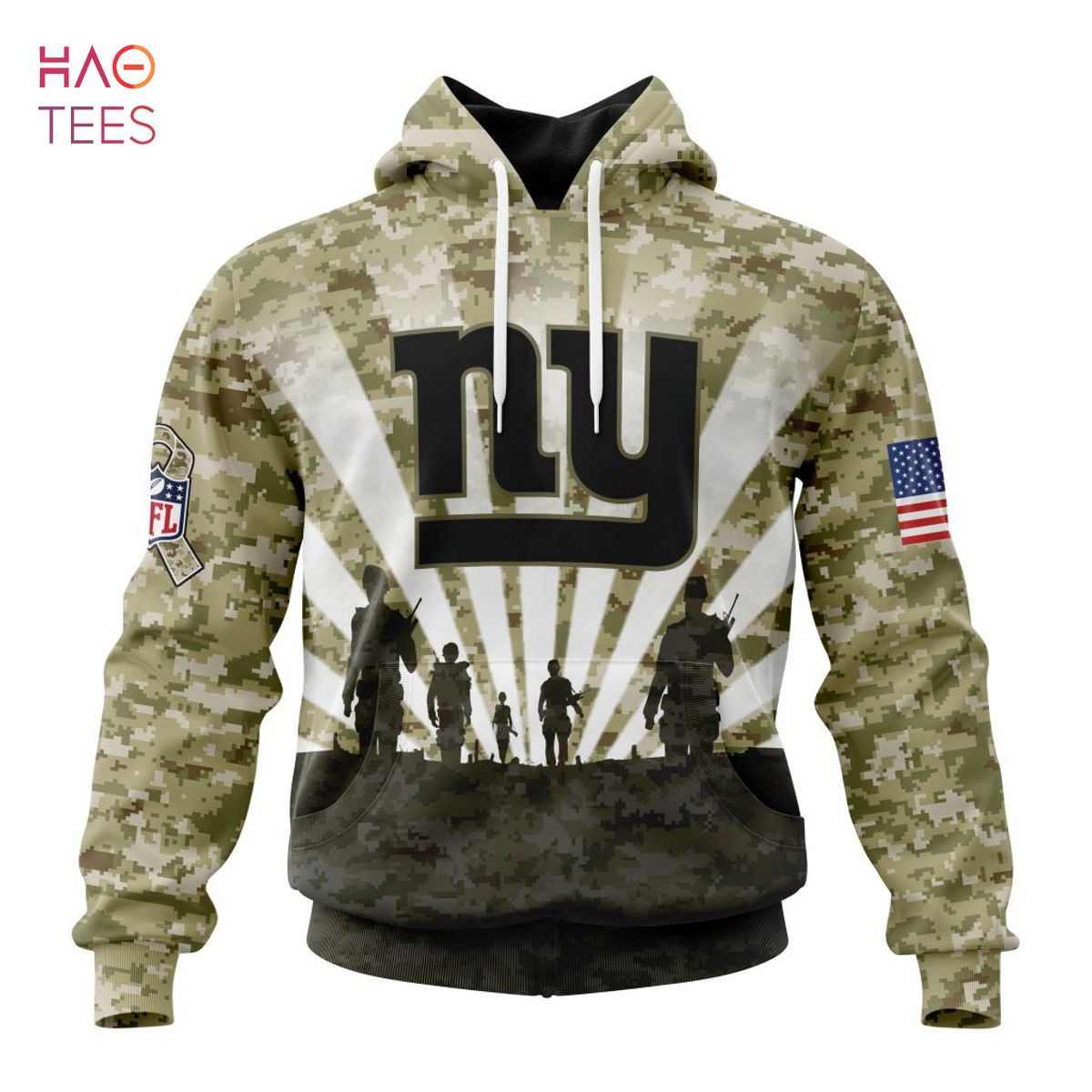 BEST NFL New York Giants Salute To Service – Honor Veterans And Their Families 3D Hoodie