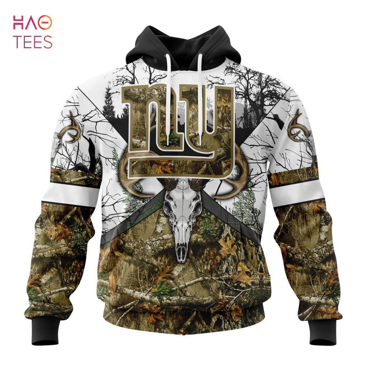 BEST NFL New York Giants, Specialized Specialized Design Wih Deer Skull And Forest Pattern For Go Hunting 3D Hoodie