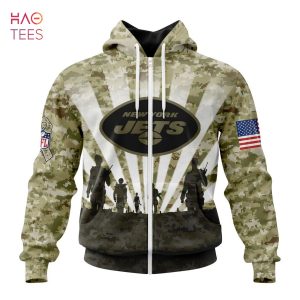 BEST NFL New York Jets Salute To Service – Honor Veterans And Their Families 3D Hoodie