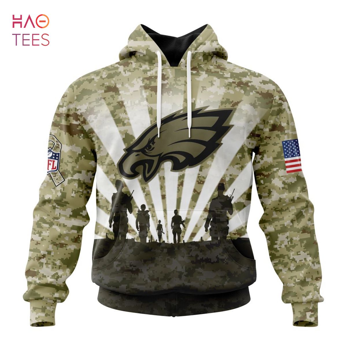 BEST NFL Philadelphia Eagles Salute To Service – Honor Veterans And Their Families 3D Hoodie