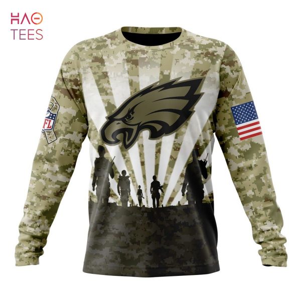BEST NFL Philadelphia Eagles Salute To Service – Honor Veterans And Their Families 3D Hoodie