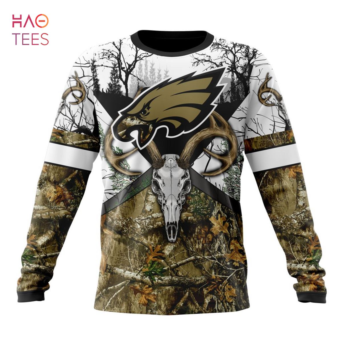 BEST NFL Philadelphia Eagles, Specialized Specialized Design Wih Deer Skull And Forest Pattern For Go Hunting 3D Hoodie