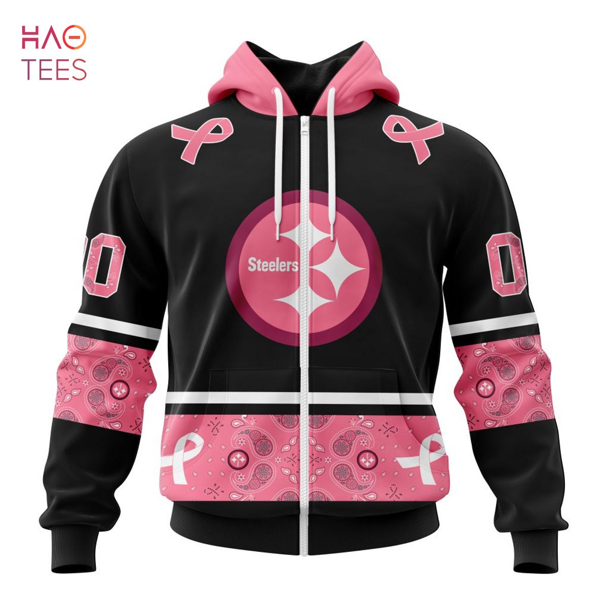 BEST NFL Pittsburgh Steelers, Specialized Design In Classic Style With Paisley! IN OCTOBER WE WEAR PINK BREAST CANCER 3D Hoodie