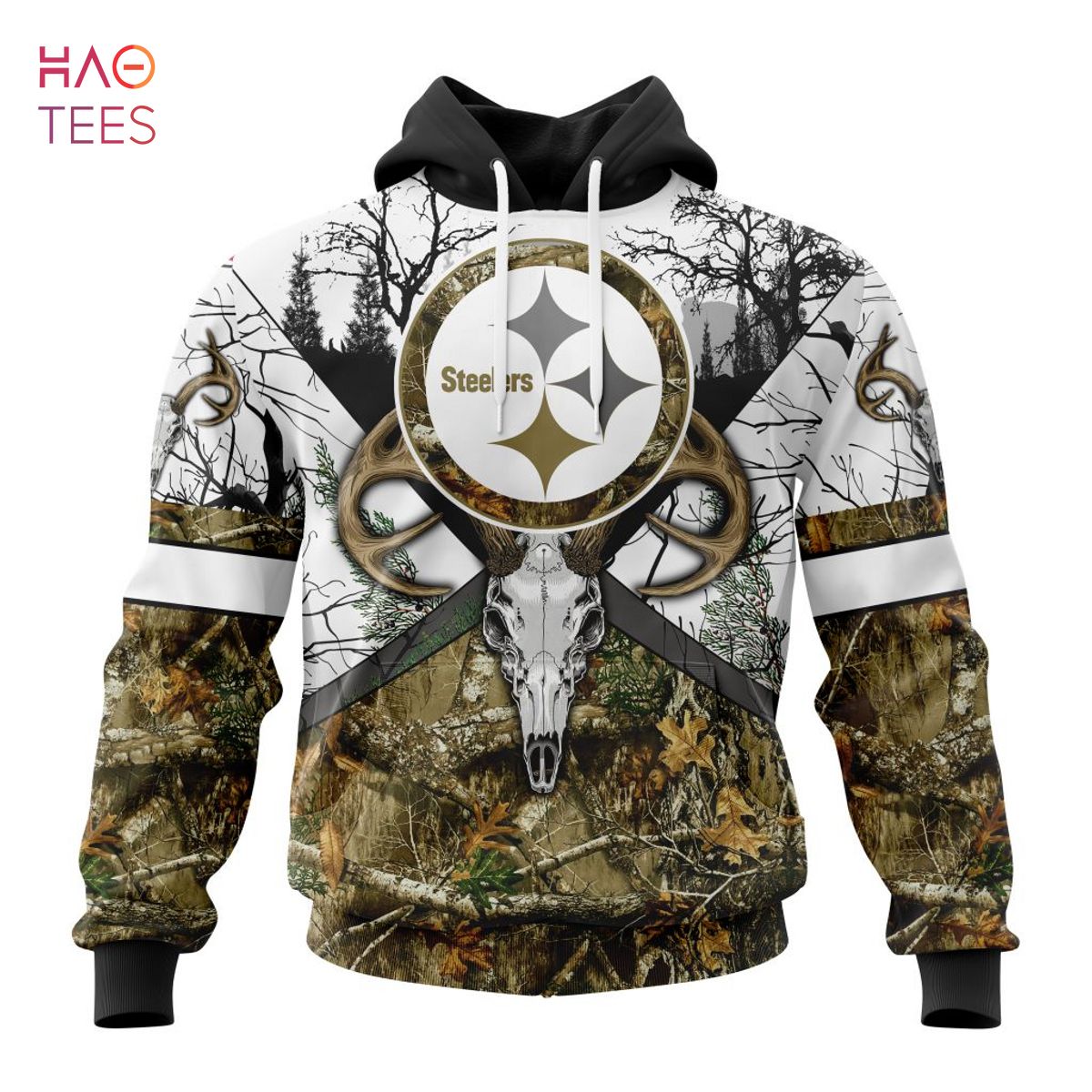 BEST NFL Pittsburgh Steelers, Specialized Specialized Design Wih Deer Skull And Forest Pattern For Go Hunting 3D Hoodie