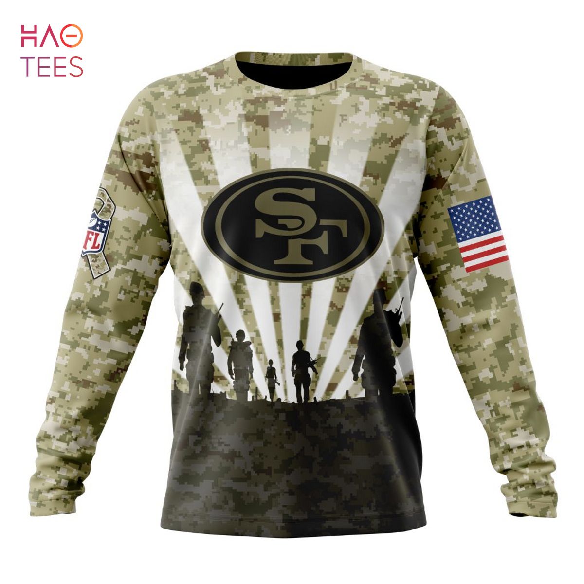 BEST NFL San Francisco 49ers Salute To Service - Honor Veterans And Their Families 3D Hoodie