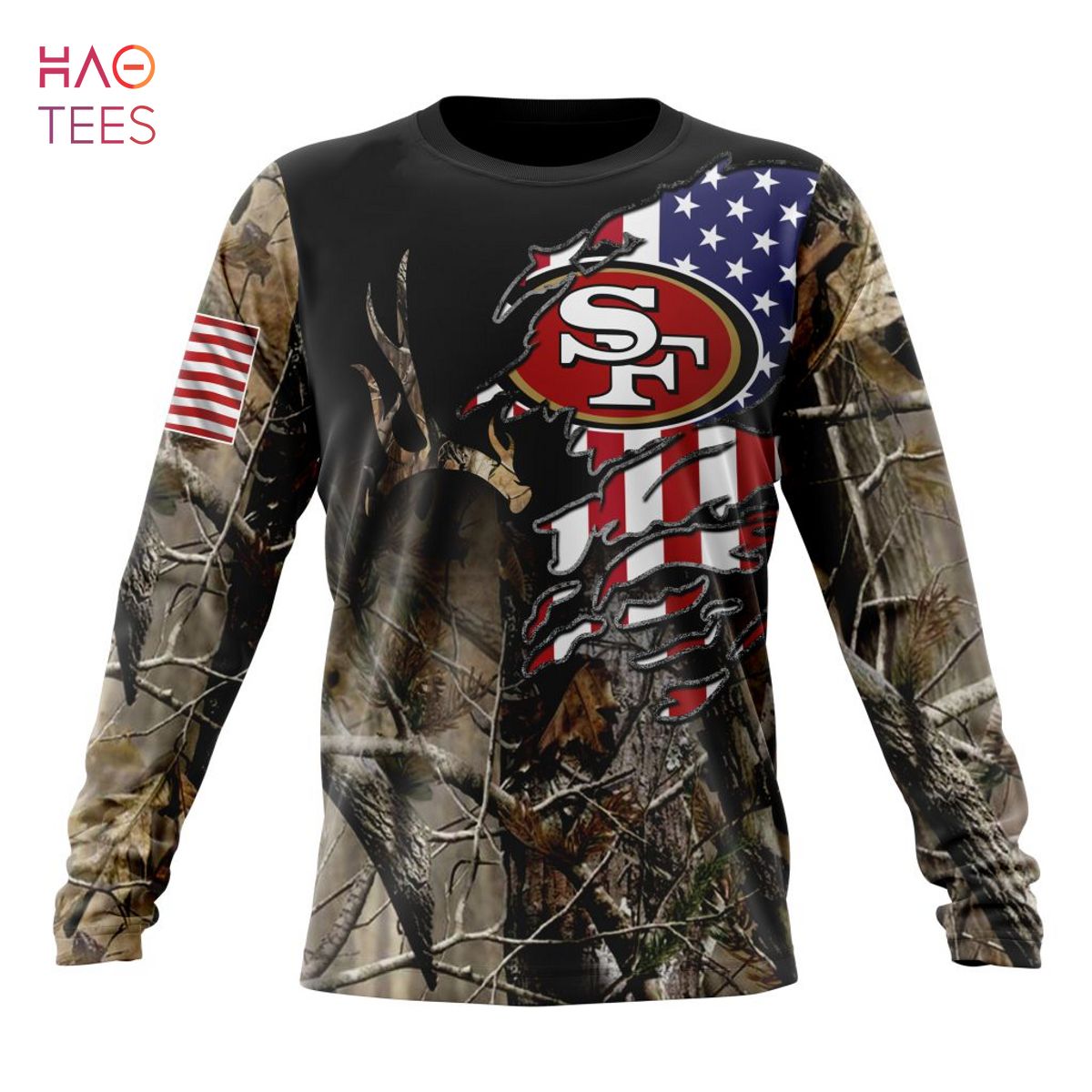 BEST NFL San Francisco 49ers Special Camo Realtree Hunting 3D Hoodie