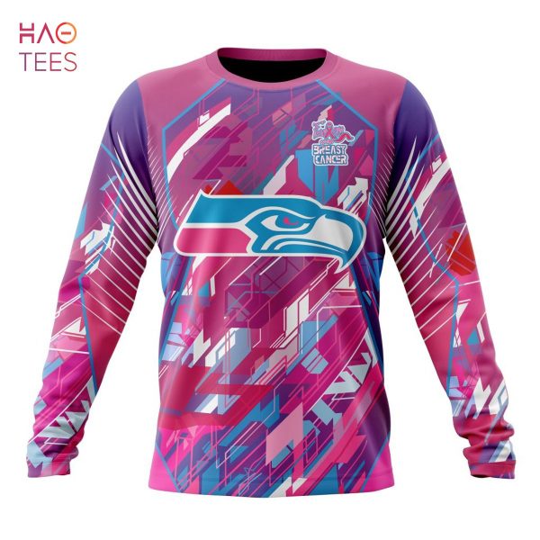 BEST NFL Seattle Seahawks, Specialized Design I Pink I Can! Fearless Again Breast Cancer 3D Hoodie