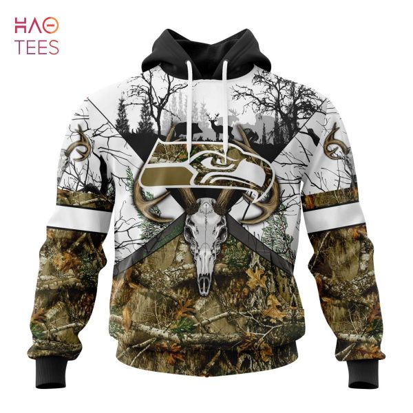 BEST NFL Seattle Seahawks, Specialized Specialized Design Wih Deer Skull And Forest Pattern For Go Hunting 3D Hoodie