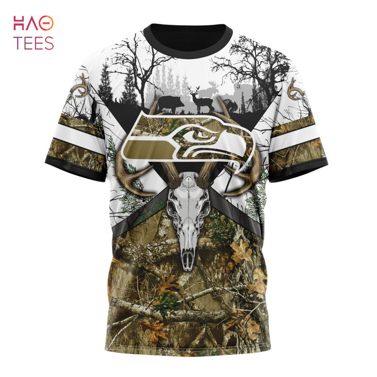 BEST NFL Seattle Seahawks, Specialized Specialized Design Wih Deer Skull And Forest Pattern For Go Hunting 3D Hoodie
