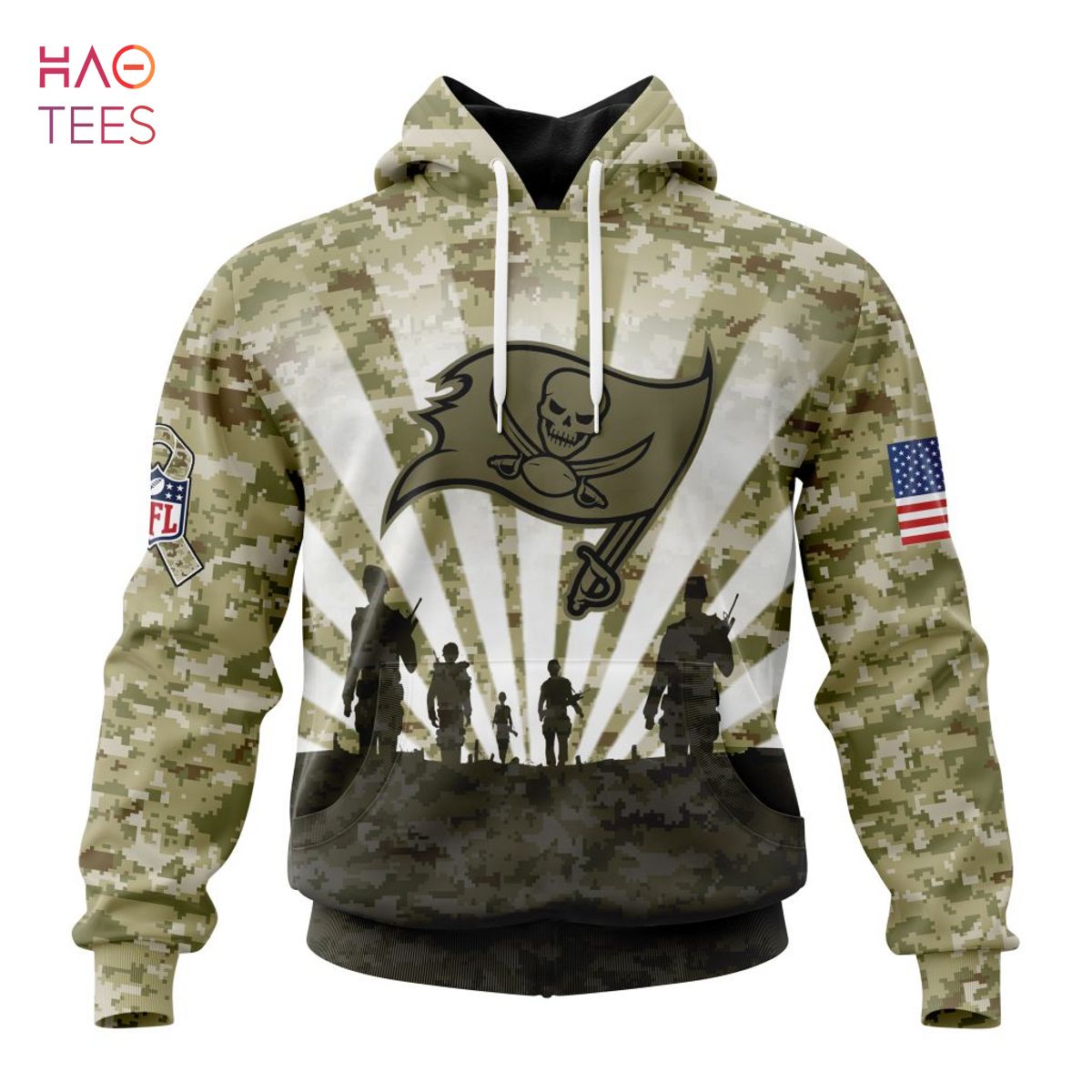BEST NFL Tampa Bay Buccaneers Salute To Service - Honor Veterans And Their Families 3D Hoodie