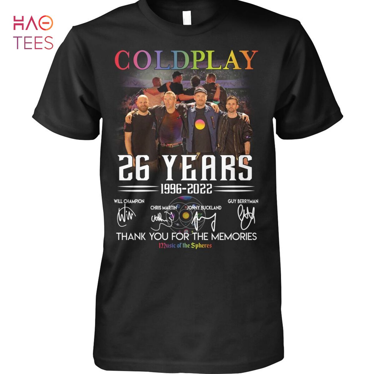 Coldplay 26 Years 1996-2022 Thank you For The Memories Shirt