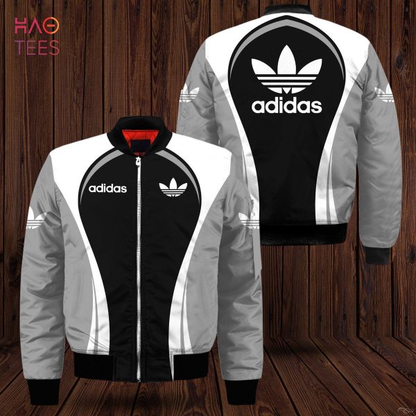 AVAILABLE Adidas White Black Grey Luxury Brand Bomber Jacket All Over Printed