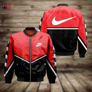 AVAILABLE Nike Luxury Brand Red Mix Black Bomber Jacket Limited Edition