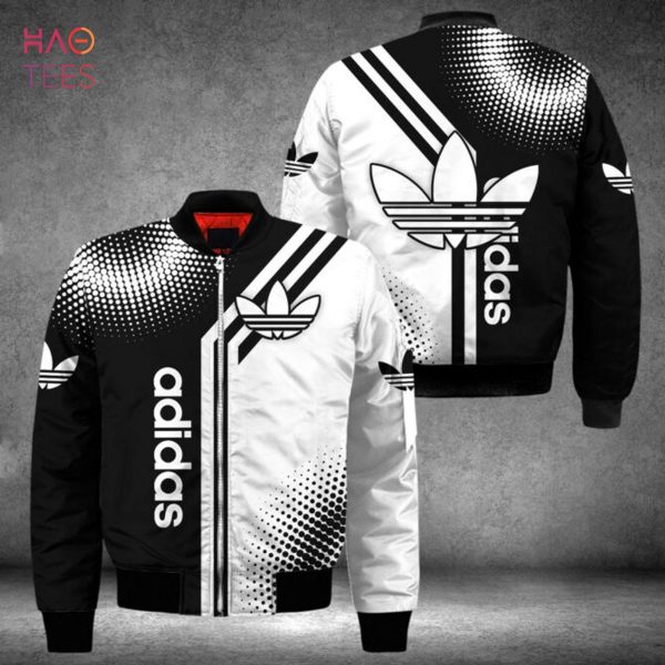 BEST Adidas Basic Pattern Black White Luxury Brand Bomber Jacket Limited Edition