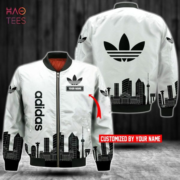 BEST Adidas Building Pattern Luxury Brand Bomber Jacket POD Design