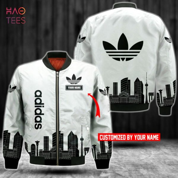 BEST Adidas Building Pattern Luxury Brand Bomber Jacket POD Design