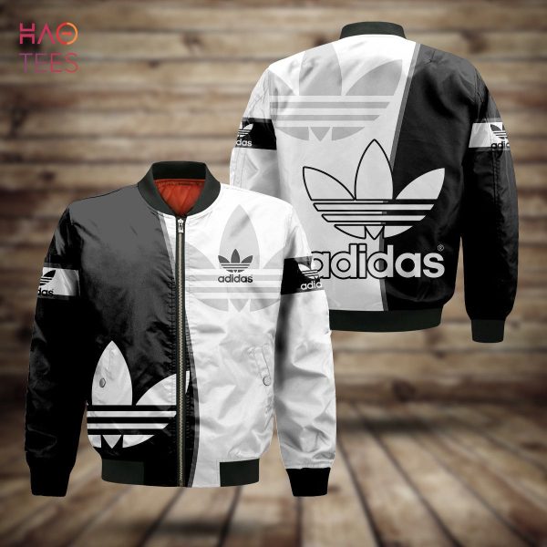 BEST Adidas Luxury Brand Black Mix White Bomber Jacket Limited Edition