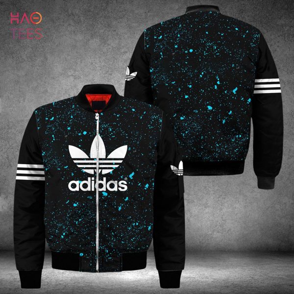 BEST Adidas Luxury Brand Blue Paint Flakes Bomber Jacket POD Design