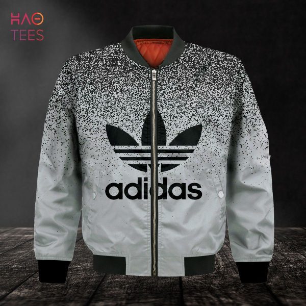 BEST Adidas Ombre Black Grey Luxury Brand Bomber Jacket Limited Edition