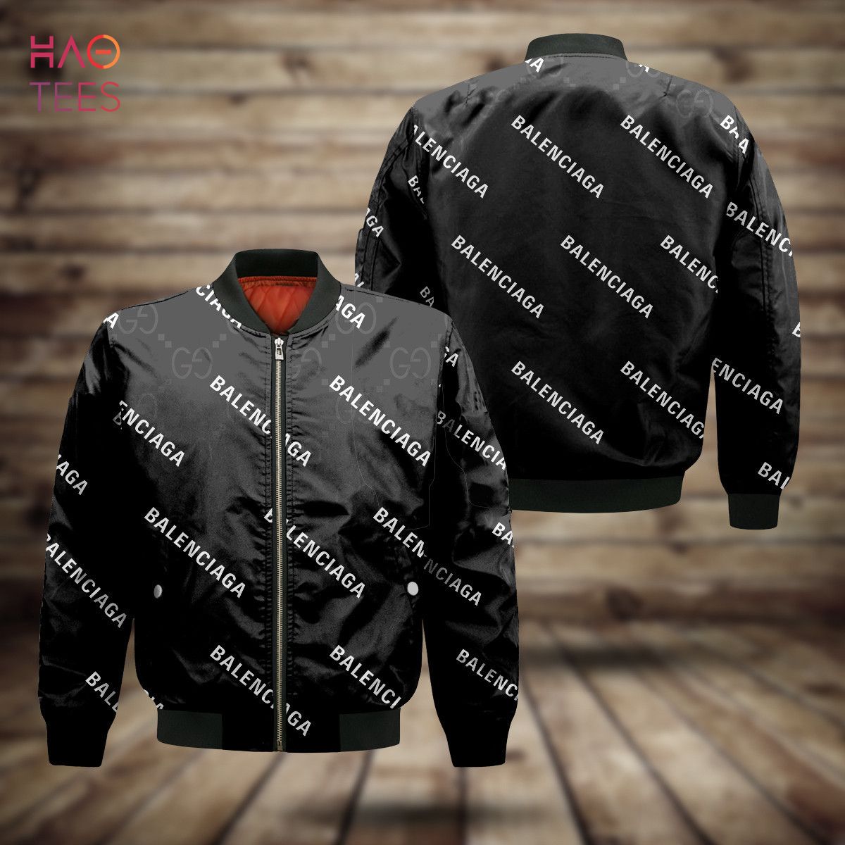 BEST Gucci Luxury Brand Full Black Color Mix Logo Balenciaga Bomber Jacket Limited Edition Luxury Store