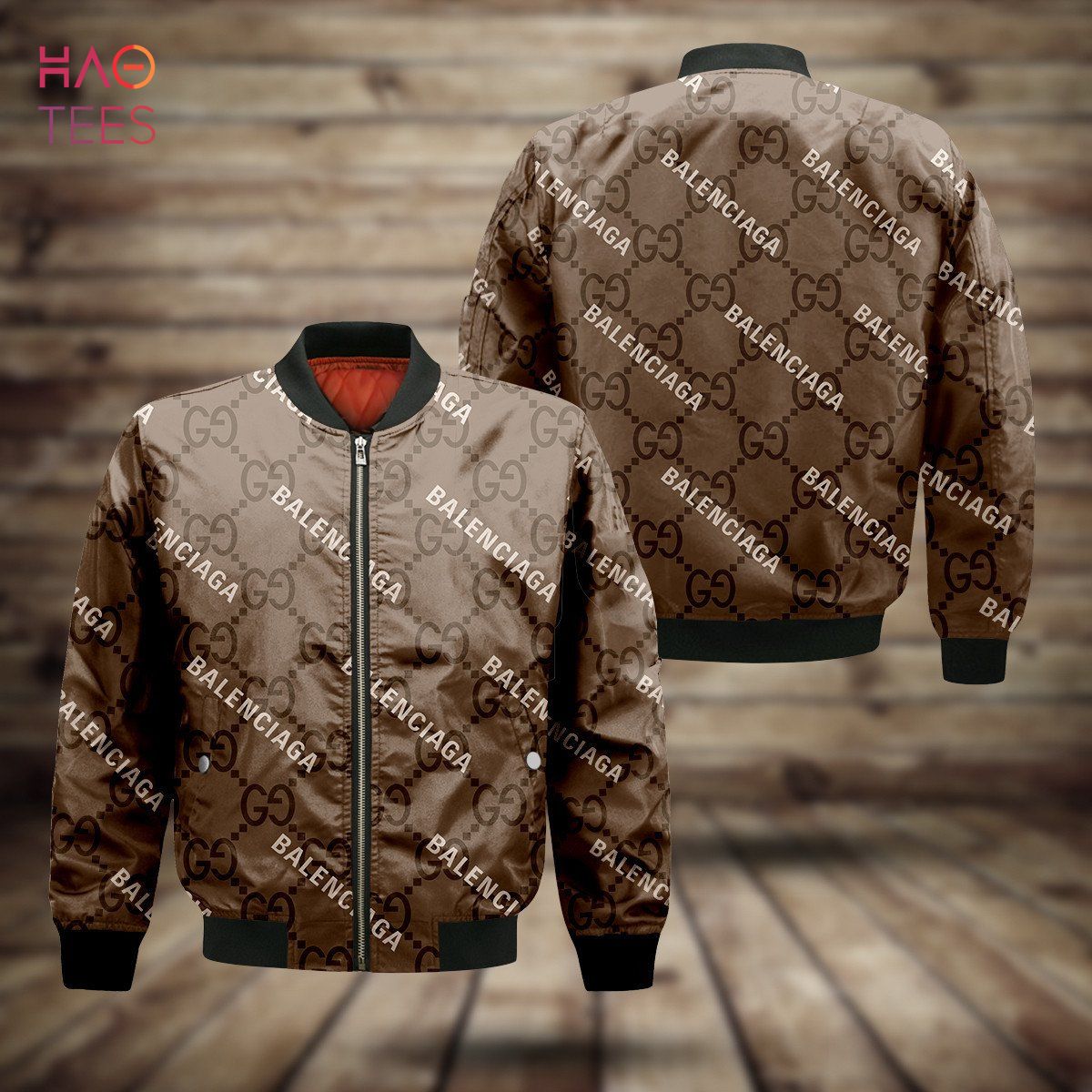 BEST Gucci Luxury Brand Full Brown Color Bomber Jacket Limited Edition