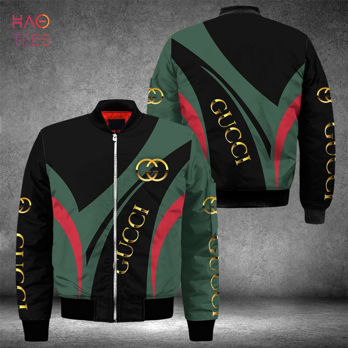 BEST Gucci Luxury Brand Green Mix Black Bomber Jacket Limited Edition
