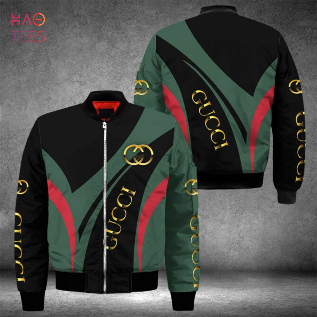 Gucci green outlet bomber jacket