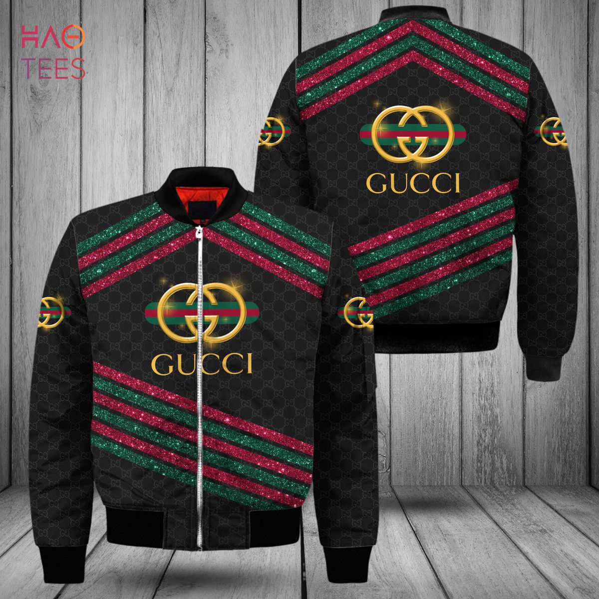 BEST Gucci Luxury Brand Stripe Red Green Bomber Jacket Limited Edition