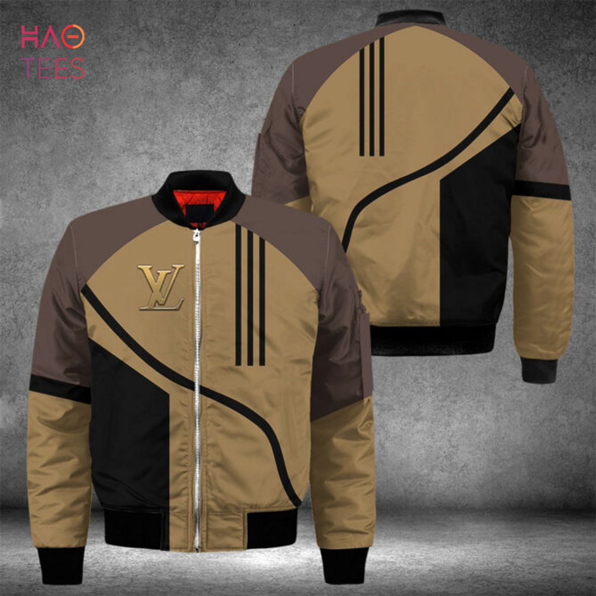 BEST Louis Vuitton Brown Mix Black Luxury Brand Bomber Jacket Limited Edition Luxury Store