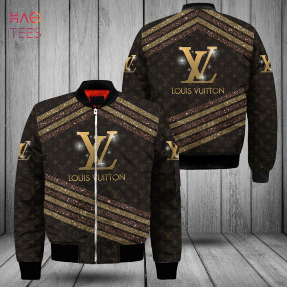 BEST Louis Vuitton Glitter Plaid Design Luxury Brand Bomber Jacket Limited Edition