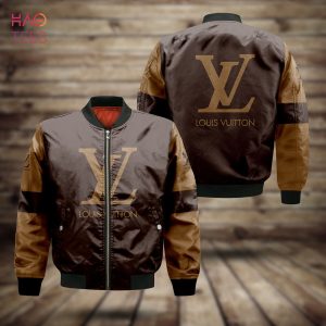 BEST Louis Vuitton Luxury Brand Dark Brown Bomber Jacket Limited Edition