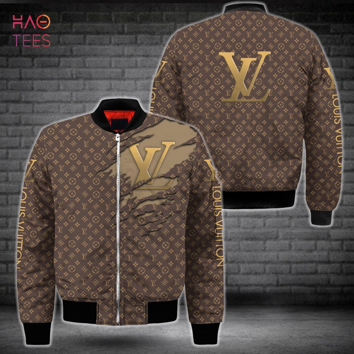 BEST Louis Vuitton Luxury Brand Full Printing Logo Bomber Jacket Limited Edition
