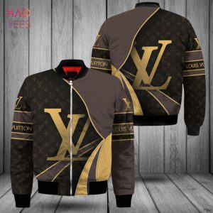 BEST Louis Vuitton Luxury Brand Gold Logo Bomber Jacket Limited Edition