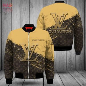 BEST Louis Vuitton Luxury Brand Tie Dye Black Gold Bomber Jacket Limited Edition