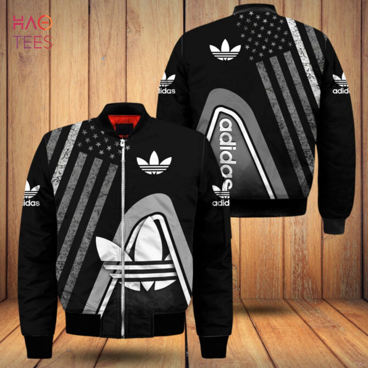 HOT Adidas American Flag Pattern Luxury Brand Bomber Jacket POD Design Luxury Store